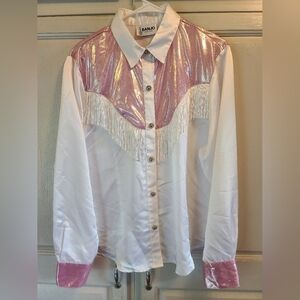 Vintage Banjo Dallas TX Line Dancing Western Long Sleeve Shirt